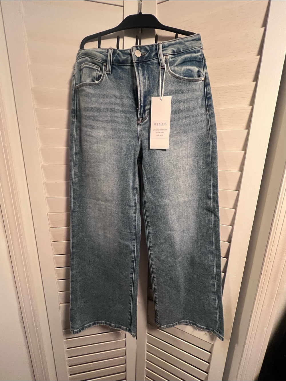 Risen High-Rise Light Blue Wide-Leg Jeans